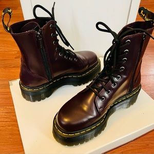 Dr. Martens Jadon Platform Boot (Burgundy Smooth)- Size US 8 **LIKE NEW**